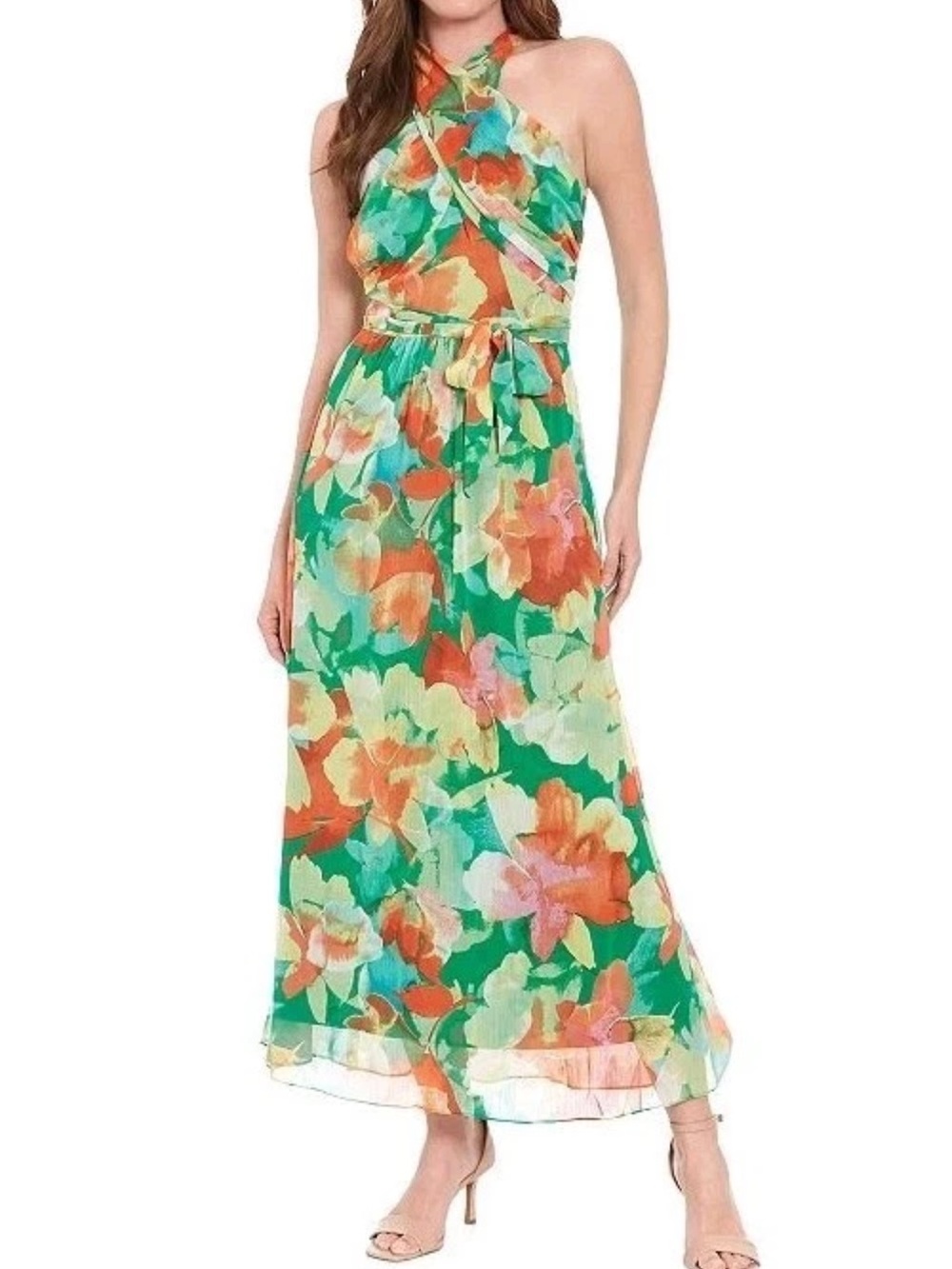 NWT Chiffon Halter Maxi Dress